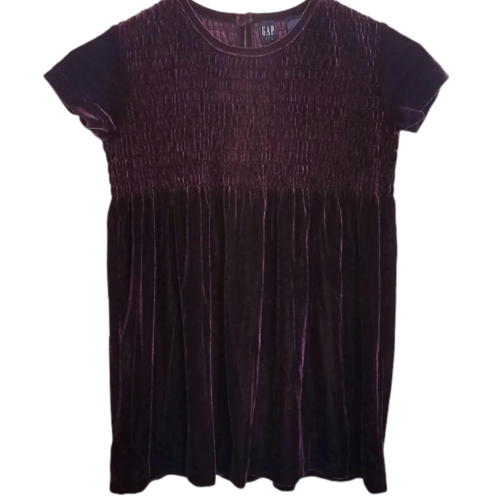 Gap Kids Size XS Dress Burgundy Wine Girls Youth Short Sleeve